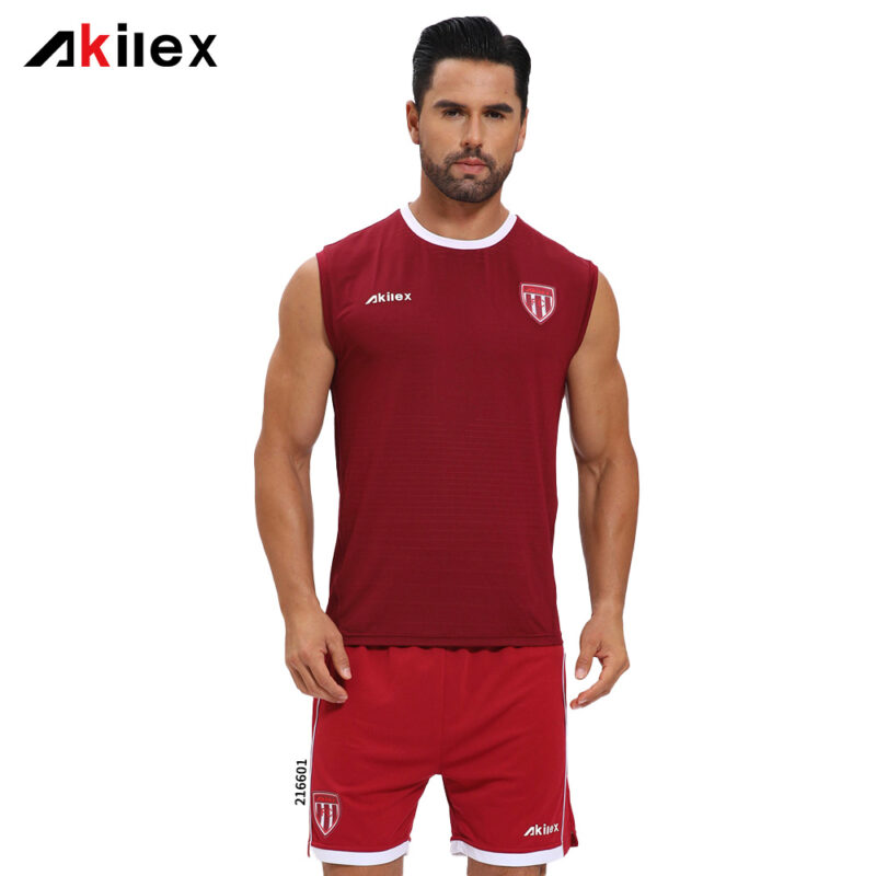 Gilet da allenamento da calcio personalizzato, color bordeaux, senza maniche...