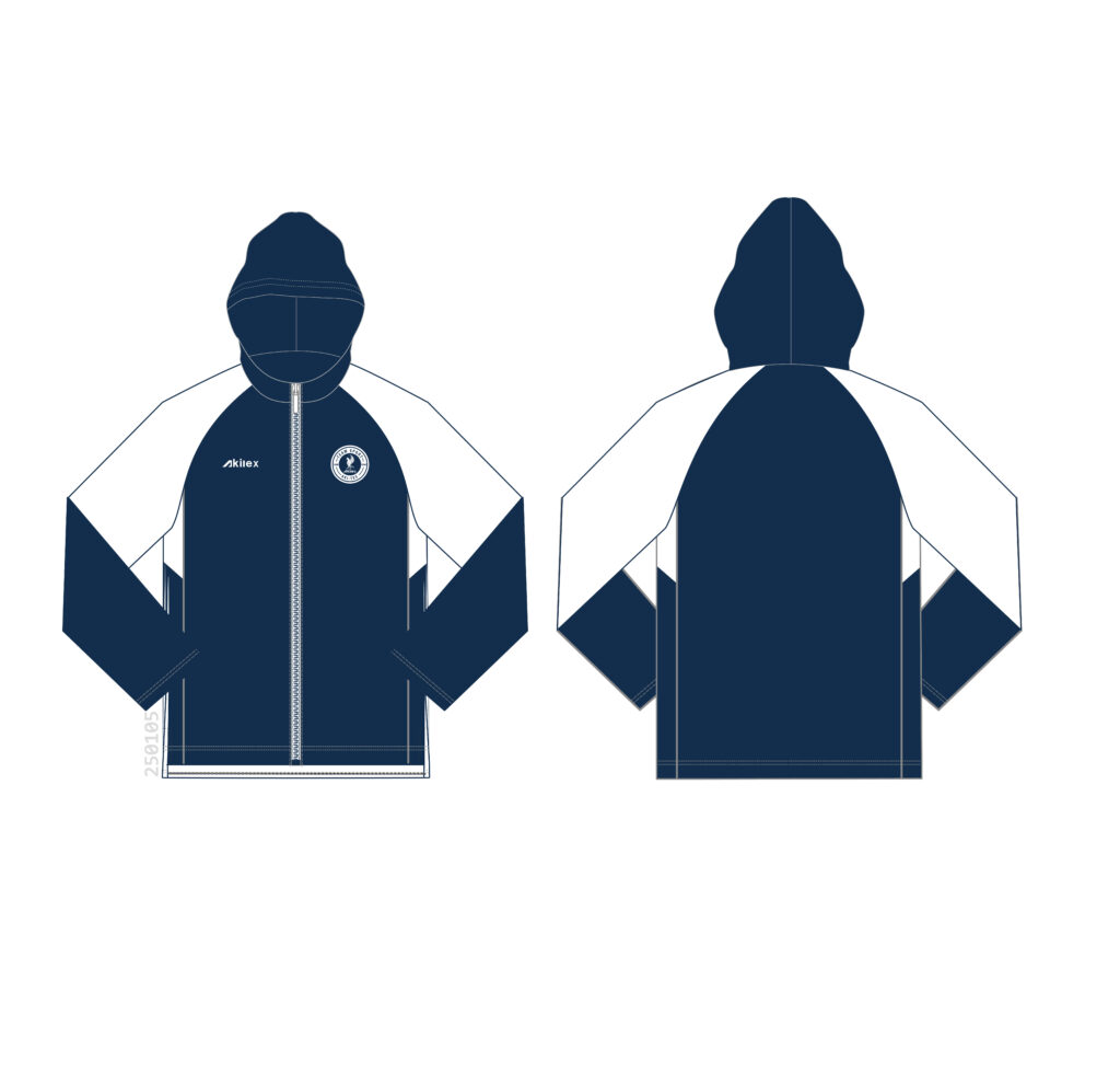 Custom Navy Rugby Jacket | Full Zip Hooded Outerwear