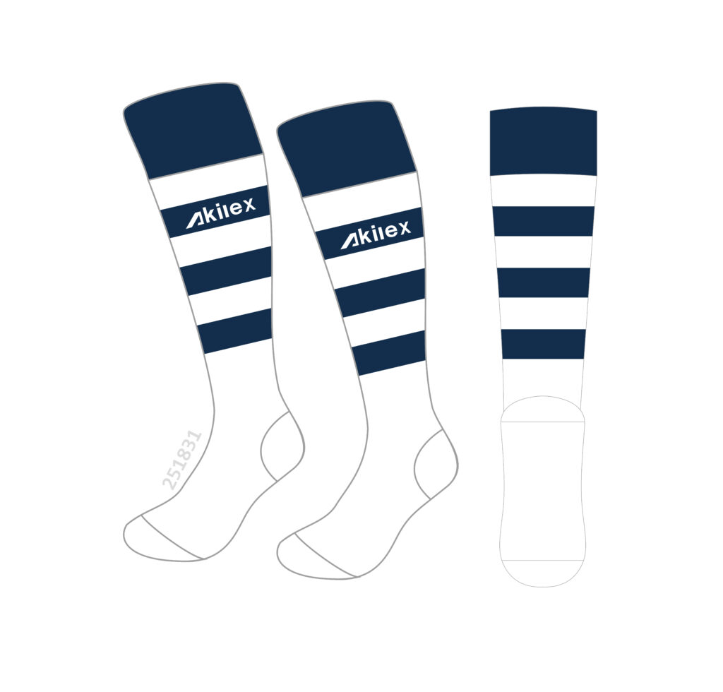 Custom Navy Striped Rugby Socks | High Performance Wear