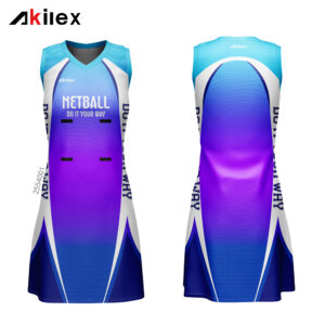 Custom Blue-Purple Gradient Sleeveless Netball ...