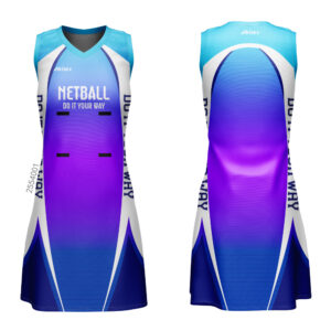 Custom Blue-Purple Gradient Sleeveless Netball ...