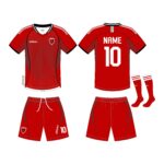 AKILEX Custom Red & Black Raglan Breathable Football Match Jersey