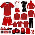 AKILEX Custom Red & Black Raglan Breathable Football Match Jersey