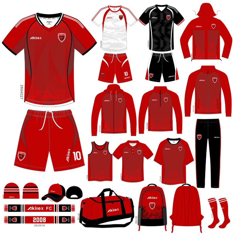 Custom Football Teamwear Wholesale Red Black So...