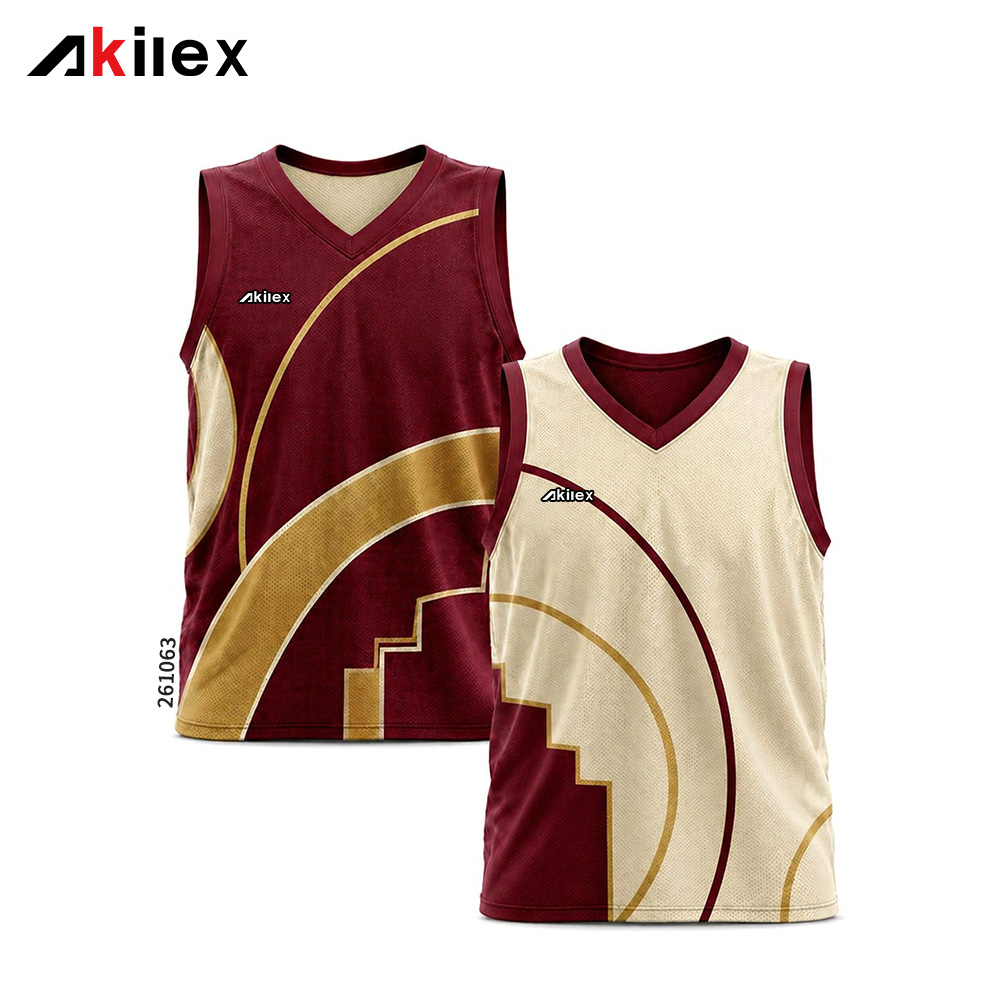 Custom Maroon & Gold Reversible Basketball Jersey