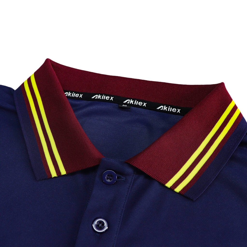 Custom Football Polo Shirt Ribbed Tipping Collar