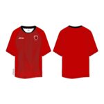 AKILEX Custom Red & Black Raglan Breathable Football Match Jersey