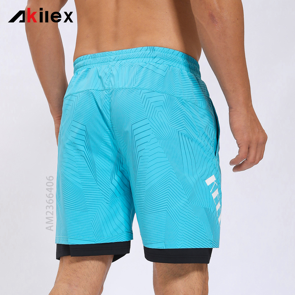 Custom Graphic 2-in-1 Running Shorts | Mens Back View