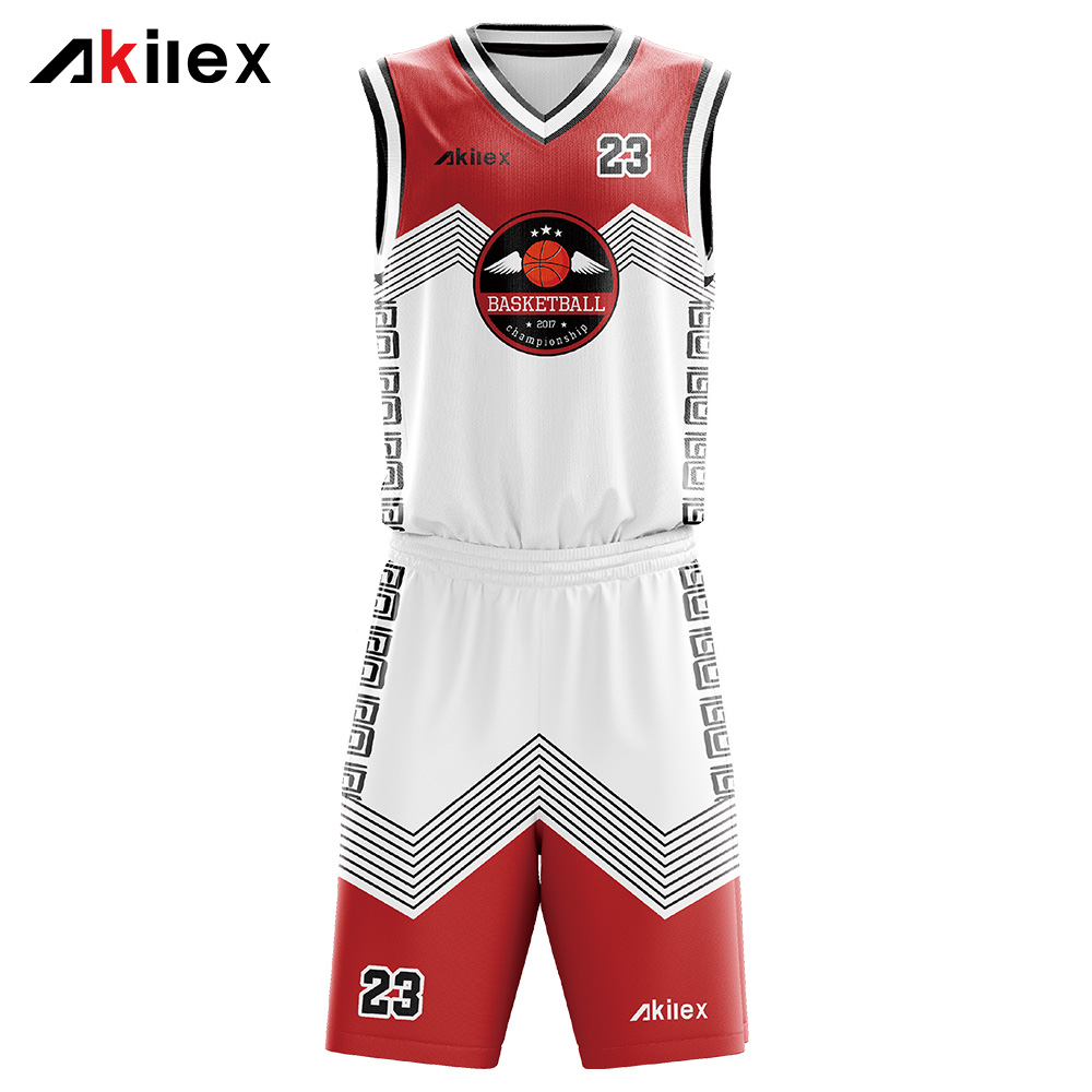 Custom Sublimated Basketball Jersey | Red & White Uniform
