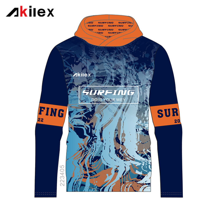 Navy & Orange Abstract Marble Sublimated Fi...