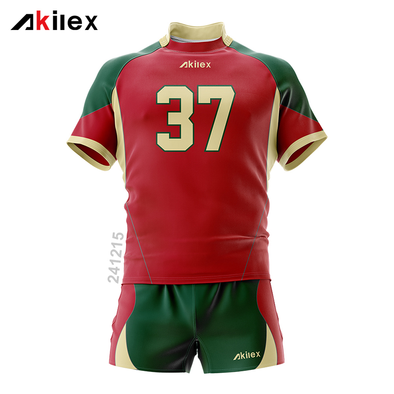 Custom Rugby Match Uniform with Raglan Colour B...