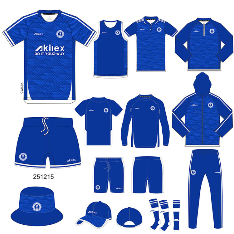 Royal Blue Geometric Sublimated Team Rugby Kit ...