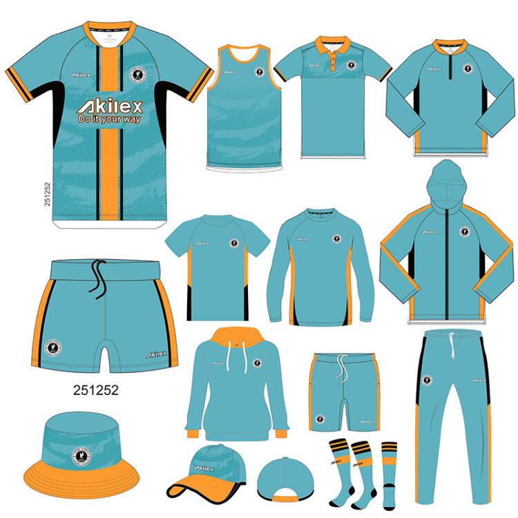 Teal & Orange Sublimated Team Rugby Trainin...
