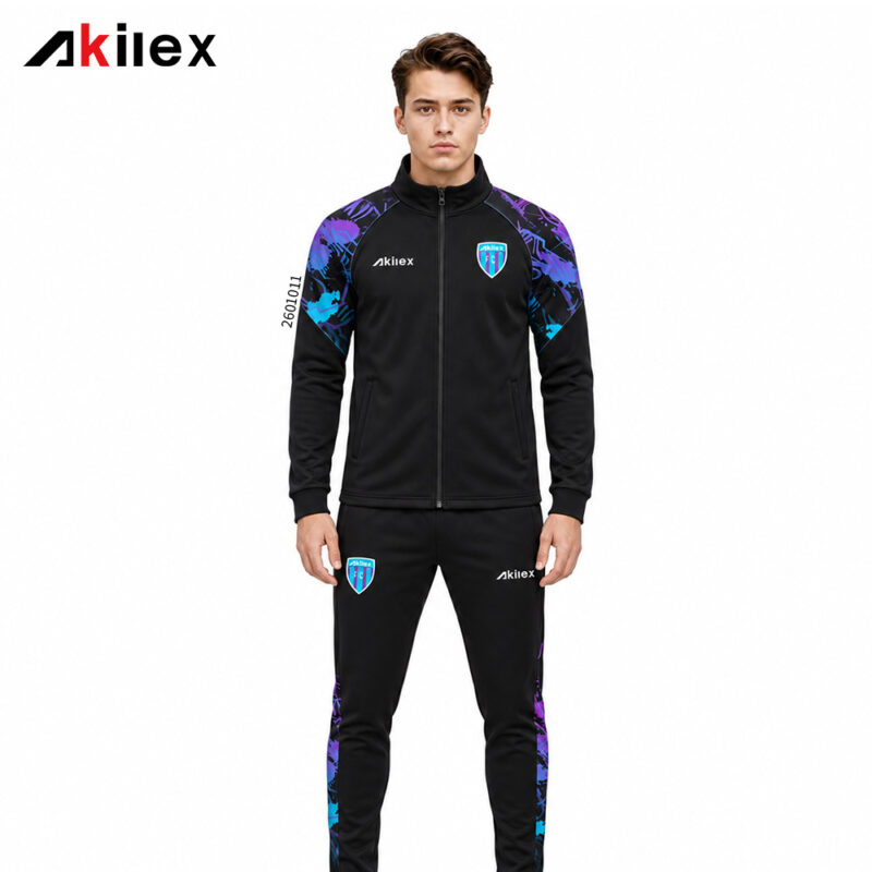 Tuta da calcio da trasferta personalizzata con zip integrale...