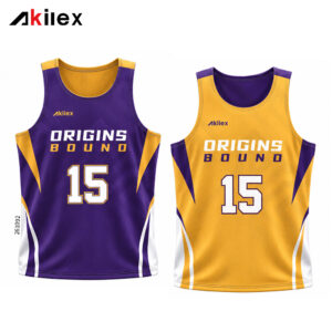 Custom Reversible Basketball Jersey Purple Gold...