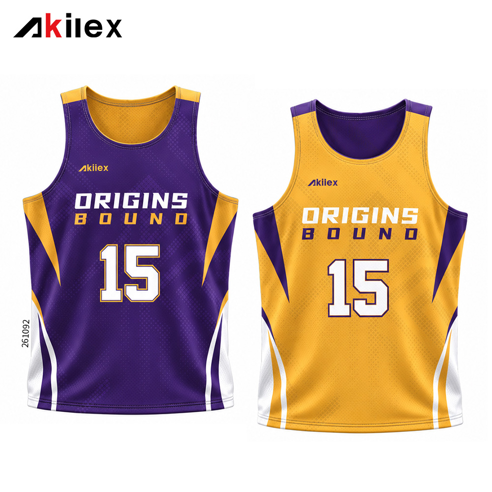 Custom Reversible Basketball Jersey Purple Gold...