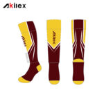 Calcetines de fútbol personalizados al por mayor; calcetines de fútbol para equipos que llegan hasta la rodilla