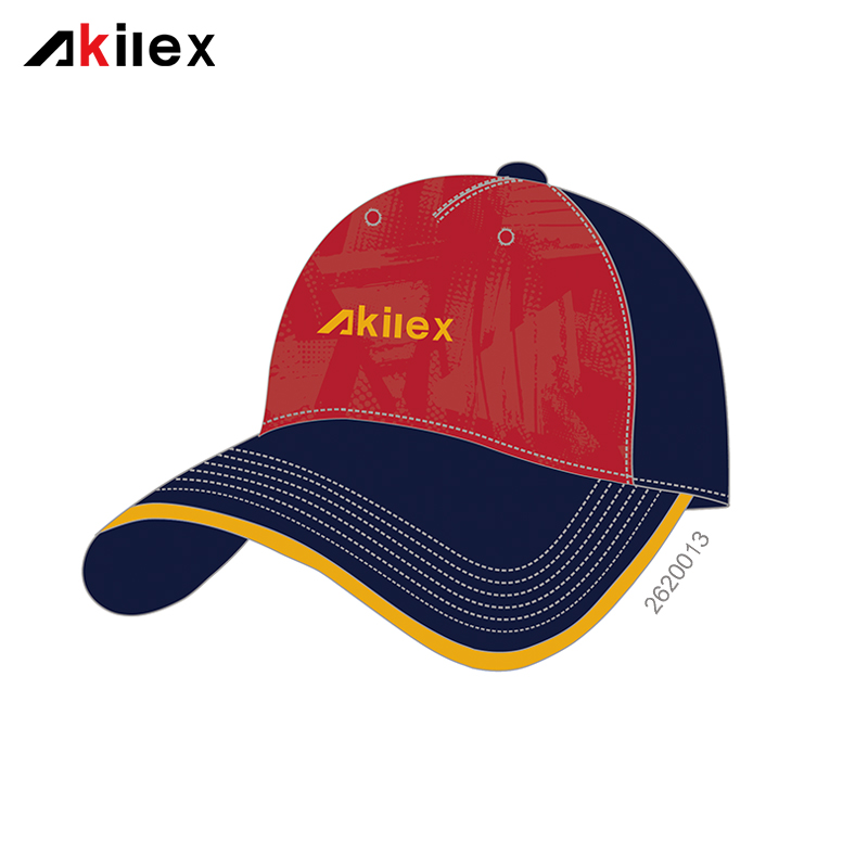 Navy & Red Color-Block Custom Club Cap