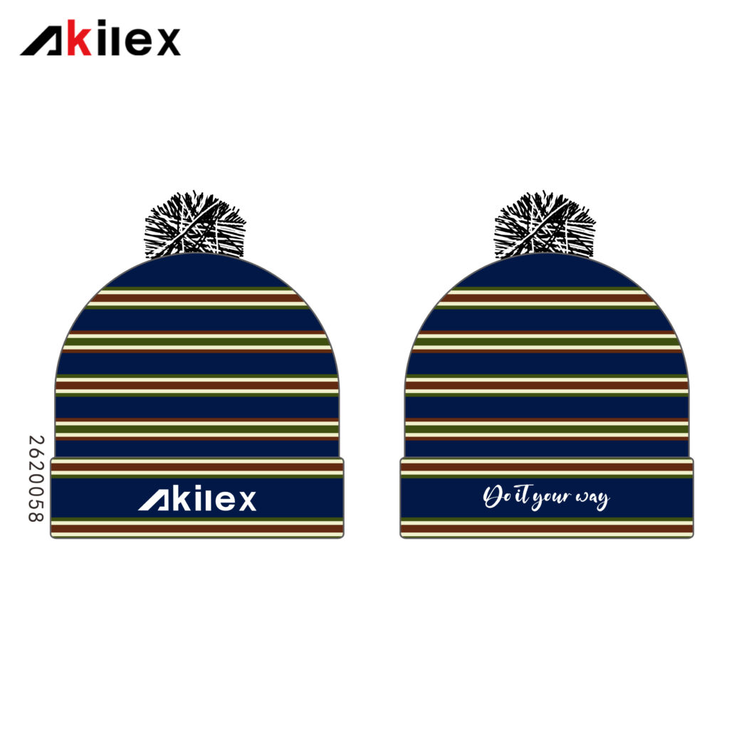 Custom Striped Knit Beanies & Winter Athlet...