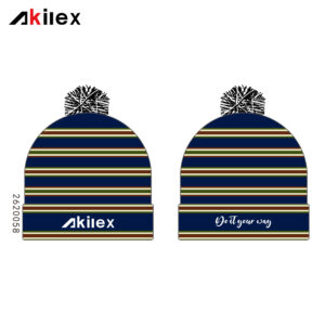 Custom Striped Knit Beanies & Winter Athlet...