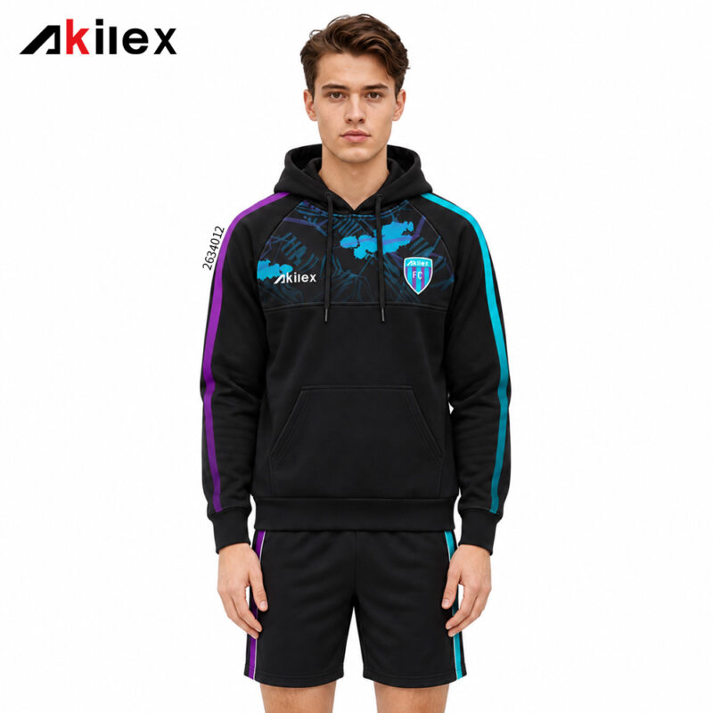 Felpa con cappuccio da calcio personalizzata con stampa a sublimazione, vendita all'ingrosso per squadre...