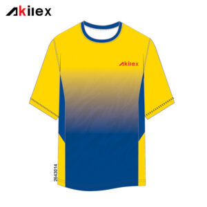 Camiseta de entrenamiento de fútbol personalizada en amarillo y azul, con estampado...