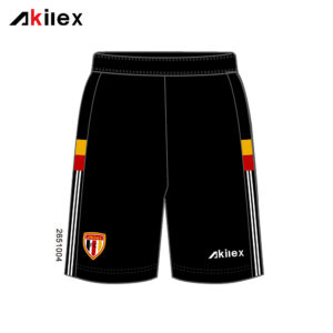 Pantaloncini da calcio personalizzati neri con strisce...