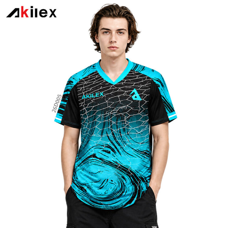 Cyan Geometric Mesh Esports Apparel for Profess...