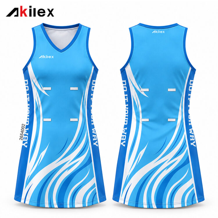 Custom Women’s Sky Blue Sublimated Netbal...