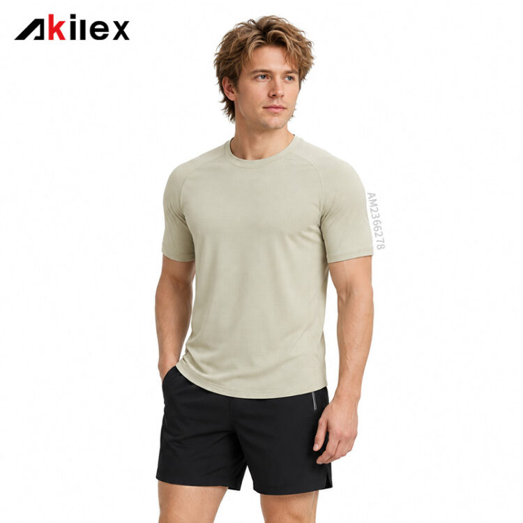 Custom Men’s Light Sage Short Sleeve Runn...