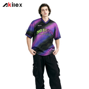 Maglia da calcio vintage personalizzata, viola, con stampa a sublimazione ...