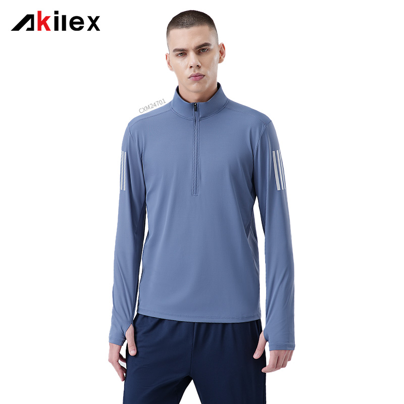 In-Stock Men’s 1/4 Zip Running Long Sleev...