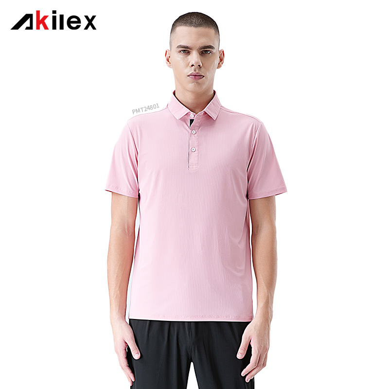 Men’s Pink Quick-Dry Performance Golf Pol...