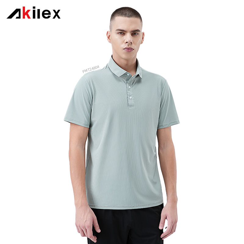 Lightweight Short Sleeve Athletic Polo with But...