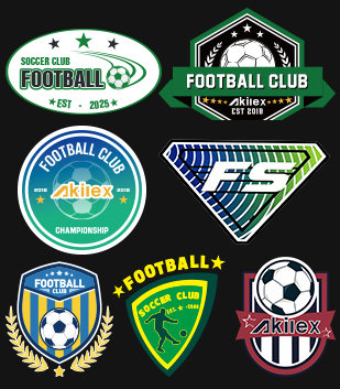 Custom football club logos and branding