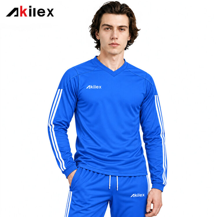 Custom Royal Blue Cricket Long-Sleeve Training ...