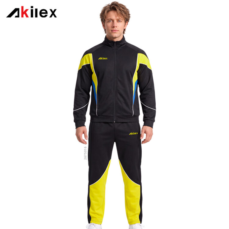 Full-Zip Basketball Warm-Up Suit with Neon Yell...