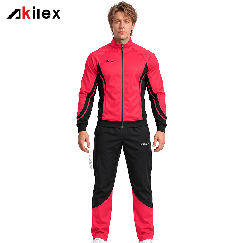 Custom Basketball Warm-Up Suit with Red & B...
