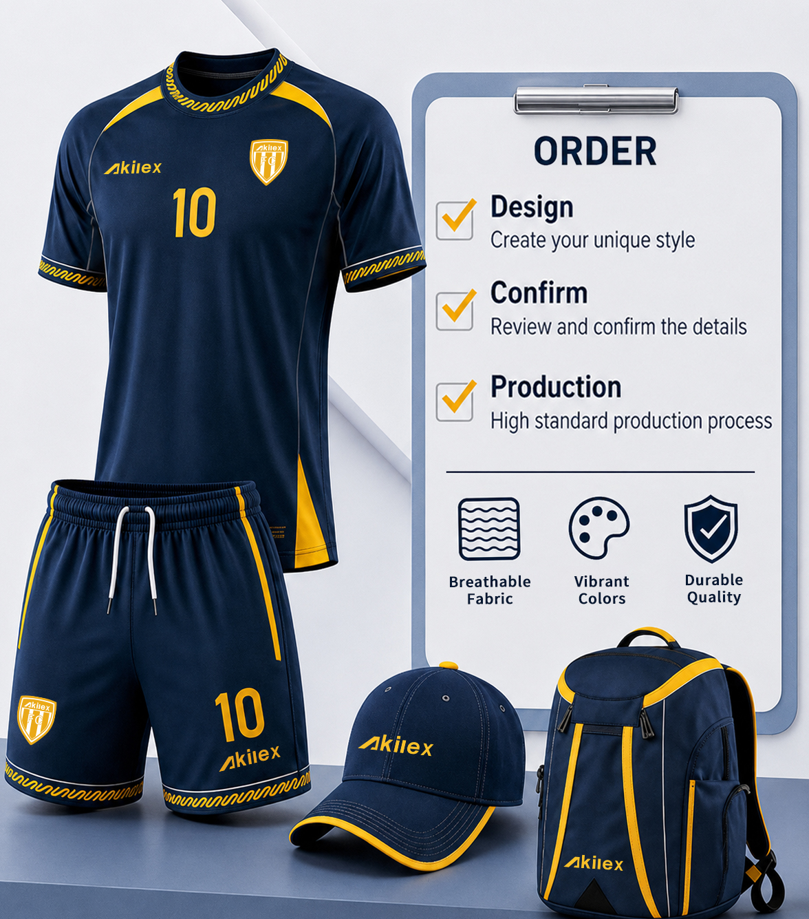 Akilex custom teamwear order checklist
