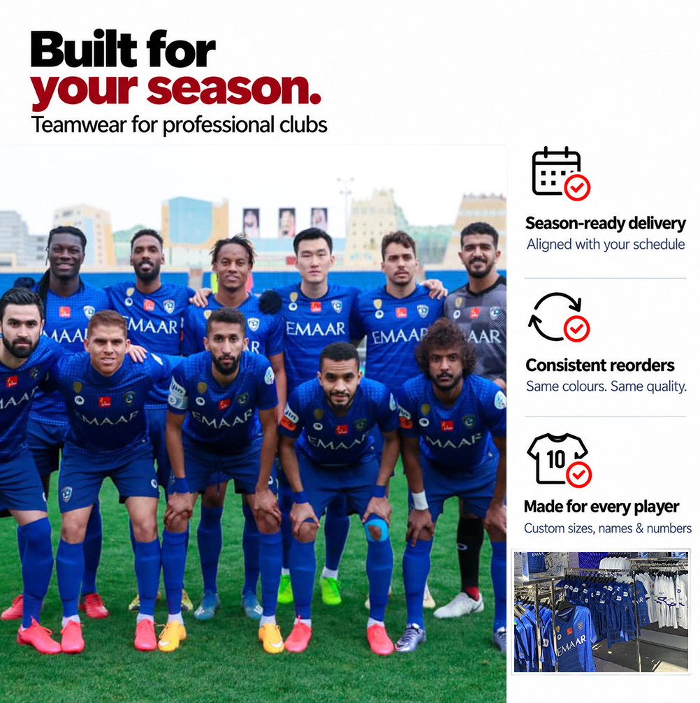 Professional clubs teamwear solution